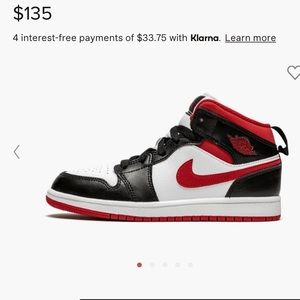 Air Jorden’s 1 Mid PS black/Gym red